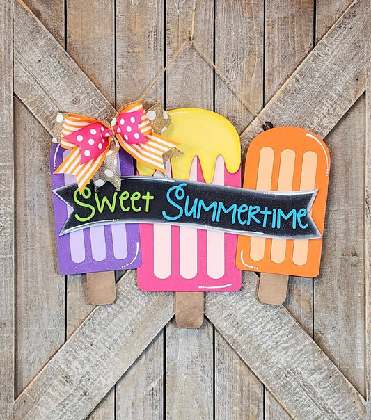 Sweet Summertime Popsicle Door Hanger