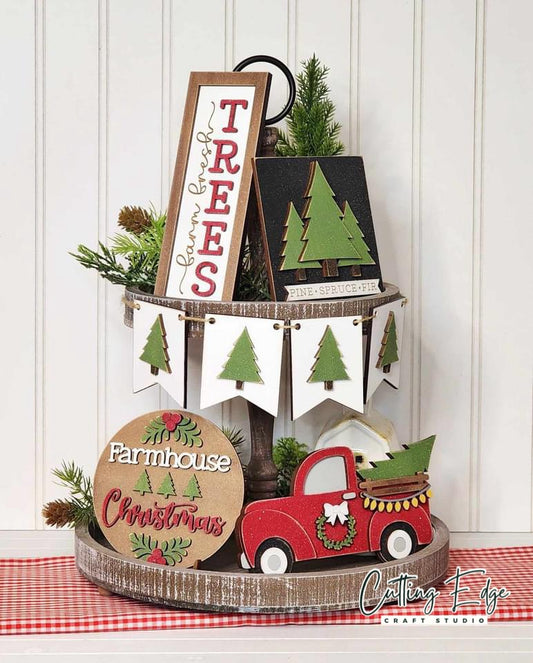 Farmhouse Christmas Tiered Tray