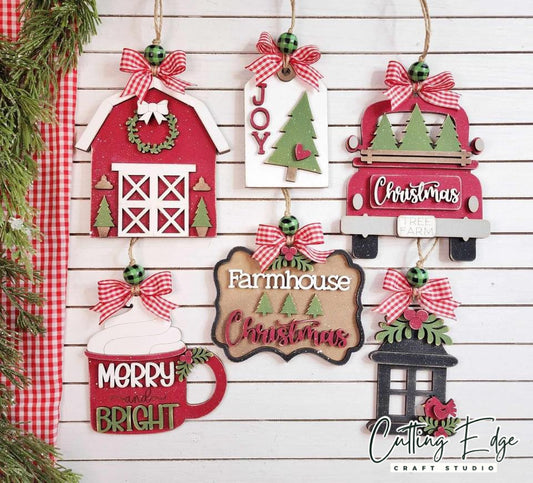 Farmhouse Christmas DIY ornament set