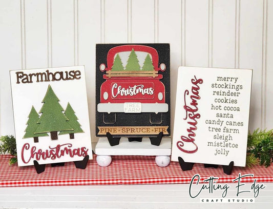Farmhouse Christmas sign trio