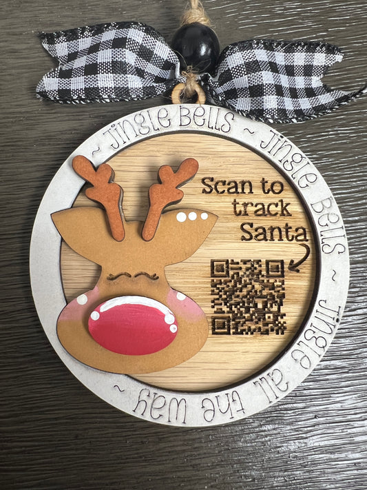 Reindeer-Santa tracking ornament