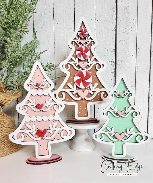 Gingerbread Christmas Tree Trio