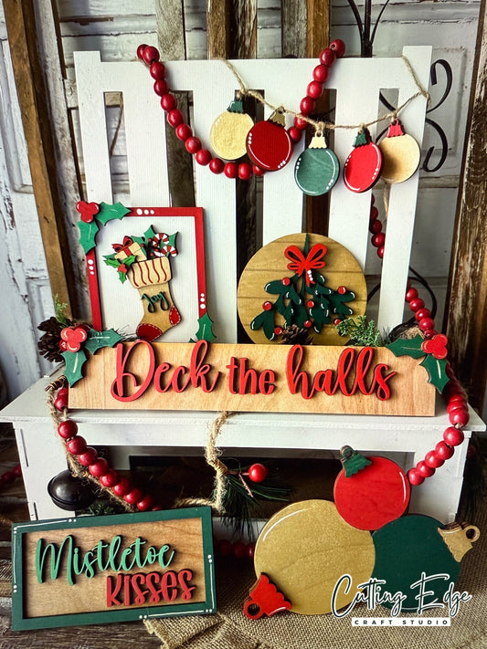 Deck the Halls tiered tray