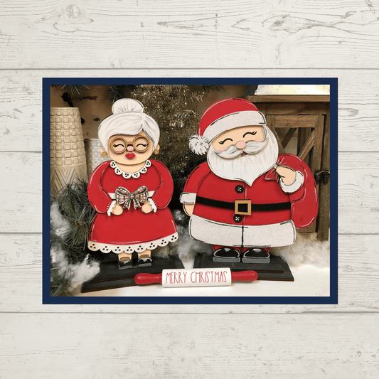 Santa & Mrs Claus Shelf Sitter set